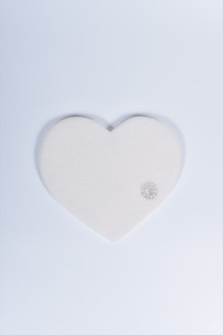 ハートマット　フリース　M　ホワイト